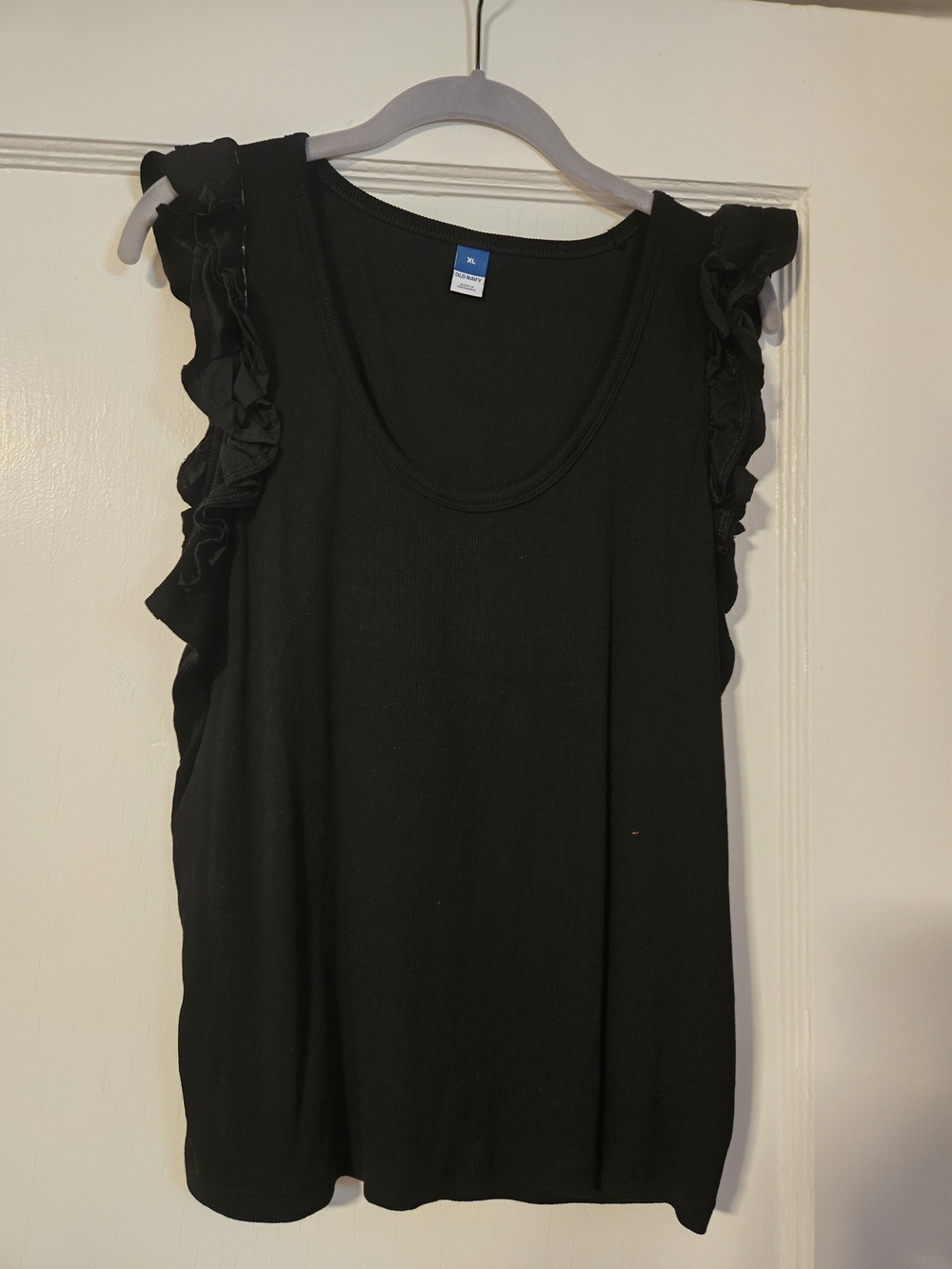 Old Navy Black Ruffle-Trim Tank Top